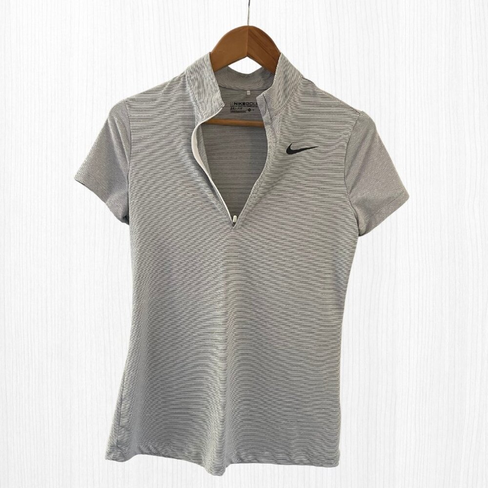 Women's Dri-FIT Short-Sleeve Striped Golf Polo SZ MED